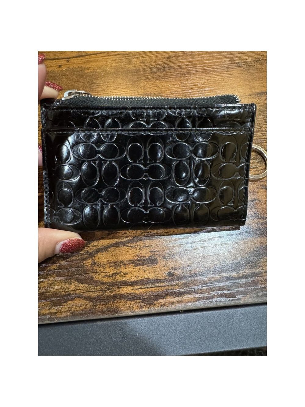 Coach Signature Embossed Patent Leather Mini Skinny - Picture 6 of 7